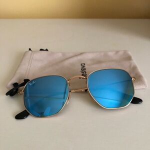 Ray-Ban Blue and Gold Sunglasses